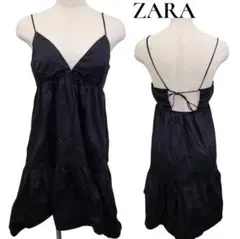 ZARA　ザラ　コットンティアード　キャミワンピース