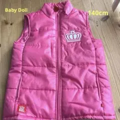 ベビードール　中綿ベスト ピンク　140cm