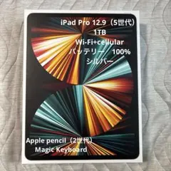 【iPad Pro12.9第5世代1TB】シルバー　Wi-Fi+セルラーモデル