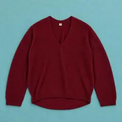 UNIQLO ユニクロ 日本製 コクーンVネックセーター M ボルドー ニット
