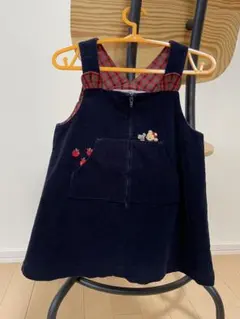 ファミリア　ネイビー コーデュロイ ジャンパースカート　80サイズ