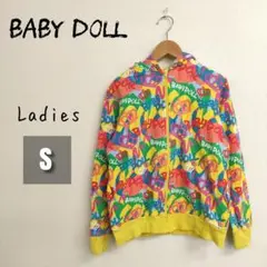 상태좋음 ♦︎BABYDOLL♦︎総柄ジップアップパーカー♦︎カラフルポップ♦︎S