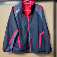 asics 黒赤 ジャケット