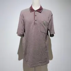 LACOSTE SPORT ボーダーポロシャツ L ボルドー