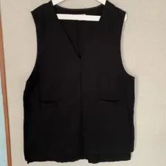 黒 Vネック ベスト ノースリーブ