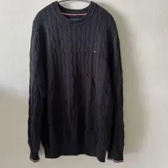 TOMMY HILFIGER トミー　ネイビー ケーブルニット XLサイズ 新品