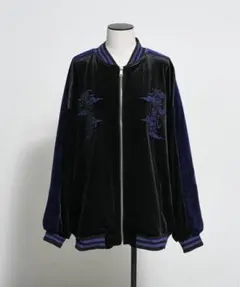 【送料無料】REFLEM / レフレム ドラゴン刺繍ベロアスカジャンのサムネイル