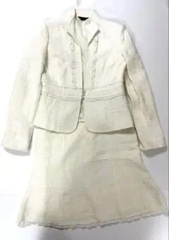 アイボリー ツイード風 セットアップSサイズ　値下げ価格
