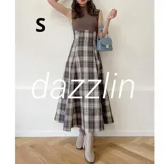 【dazzlin/ダズリン】チェックノースリーブコルセットワンピース　S