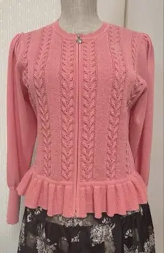 ♡エムズグレーシー♡超美品♡裾のフリルが可愛いカーディガン♡サイズ40♡のサムネイル
