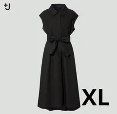 UNIQLO ジルサンダー　コラボ　+Ｊノースリーブシャツワンピース 黒　XL