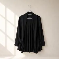 WOORI ウォーリ 【M-L】 黒 ドレープカーディガン バックプリーツ 羽織のサムネイル