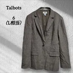 タルボット チェック テーラードジャケット 長袖 6 茶 羊毛 ビジネスのサムネイル