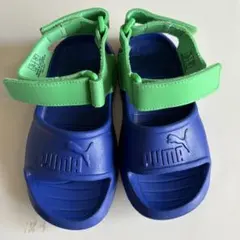 PUMA キッズ サンダル 17cm ブルー グリーン
