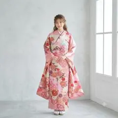 振袖フルセット 赤 小さい 絞り 成人式 草履バック付 裄64cm S-167 