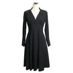 NINE ナインサイズ0 XS S ロングワンピース ドレス 礼服 Vネック黒のサムネイル