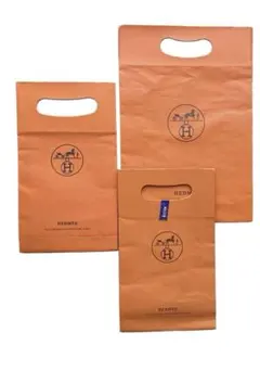エルメス HERMES 3枚セット 紙袋 ショッパー ショップ袋　オレンジ系