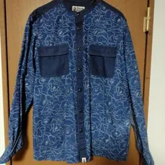 A BATHING APE カモフラ柄 長袖シャツ indigoデニム切替のサムネイル
