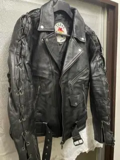 Texas store レザー ライダースジャケット ブラックのサムネイル