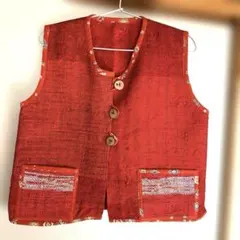 リメイクベスト　着物　和服　インド綿