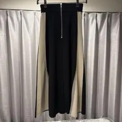 ウエストジップ配色フレアスカートのサムネイル