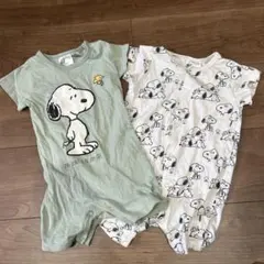 半袖ロンパース２枚セット　スヌーピー