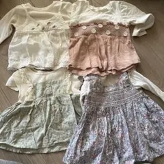 コットン製フリル付きトップスセット4/25まで！