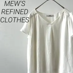 MEW'S REFINED CLOTHES ブラウス 半袖 Ｖネック 袖フリルのサムネイル