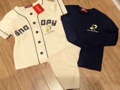 スヌーピー　キッズ　パジャマ　3点セット　半袖　長袖　半ズボン　110　新品