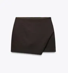 ZARA ダークブラウン アシンメトリースコートS