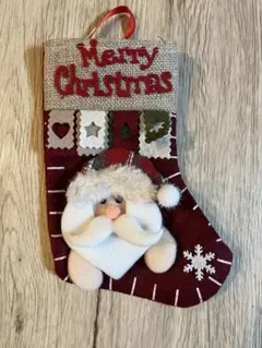 クリスマスストッキング サンタクロースデザイン 壁掛け飾りのサムネイル