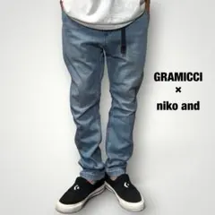 グラミチ×ニコアンド別注デニムクライミングパンツ ストレッチジーンズ アウトドアのサムネイル