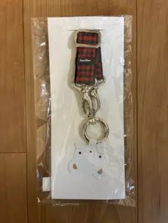 【familiar】スマホショルダーストラップ レッドチェック