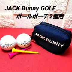 JACK Bunny GOLF 골프 볼 케이스 2개용 네이비 카라비나 첨부
