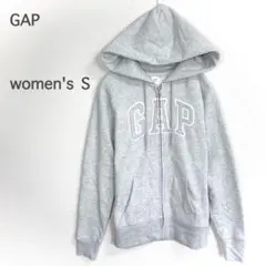 【GAP】ジップアップパーカー グレー S ビッグロゴ シンプル 定番 羽織りのサムネイル