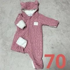 クマ耳付きフード アウター 70サイズ ピンク
