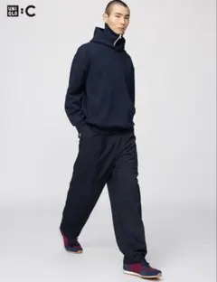 【新品未使用・タグ付き】UNIQLO：C タックワイドテーパードパンツ M