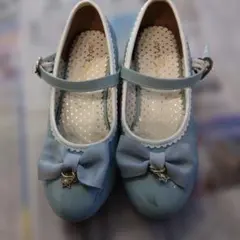 水色リボン付きフォーマルシューズ 21.0cm