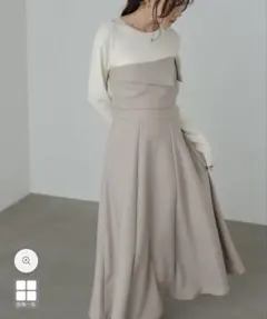 Bab レイヤード風ドッキングニットワンピース