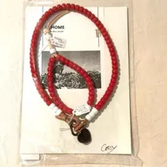 ラスト1点値下定価6600円ペットチョーカーと飼い主様用本革手作りブレスM新品