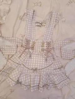 はしごリボンギンガムティアードスカパン、Twin Bearsニットトップス2点