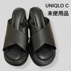 【未使用級】UNIQLO:C プラットフォームサンダル ブラック L 厚底