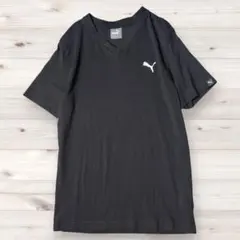美品★ プーマ 半袖 Vネック Tシャツ ロゴプリント 黒 メンズM相当のサムネイル