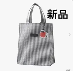 ファミリアギンガムチェック トートバッグ黒