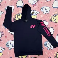 YONEX フード付きネイビーウェア 長袖 パーカー ユニSサイズ バドミントン