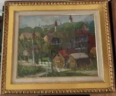 フランス名画家 フェルナン・エルボ「海」油彩画 8号 昭和49年42万販売