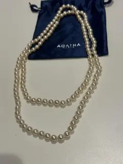 AGATHA アガタ　ロングネックレス　③ホワイトパール 風