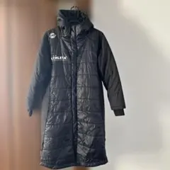 ATHLETA フード付きロングコート ブラック