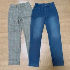 新品＊魔法の肌触り 裏ボアストレッチパンツ Sサイズ 2本セット