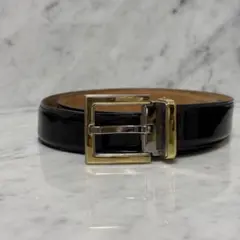 イタリア製 D＆G ドルチェアンドガッバーナ エナメル ベルト 本革 黒のサムネイル